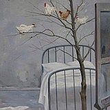 Grandfather's Bed &nbsp; | &nbsp; oil, canvas &nbsp; | &nbsp; 36x38