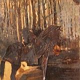 Horseman in Red &nbsp; | &nbsp; oil, mixed media &nbsp; | &nbsp; 24x30