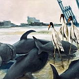 Civilization and Beached Whales &nbsp; | &nbsp; oil, mixed media &nbsp; | &nbsp; _x_